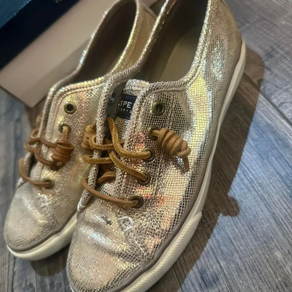 Sperry Women's Gold and Silver Trainers
